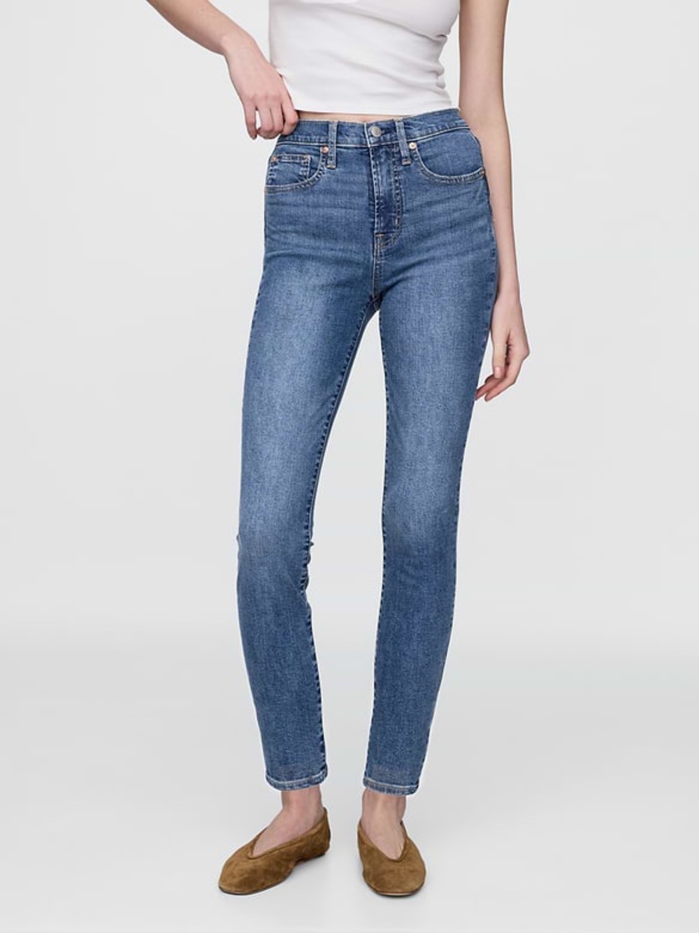 Gap True Skinny High-Rise Jeans in Medium Indigo